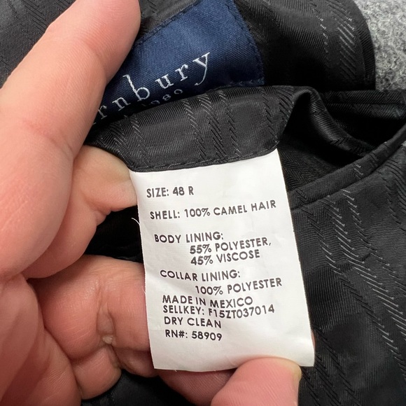 Turnbury Grey Camel Hair Sport Coat 48R - Picture 5 of 6